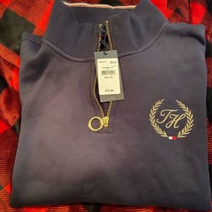 Navy blue 3 quarter zip sweatshirt